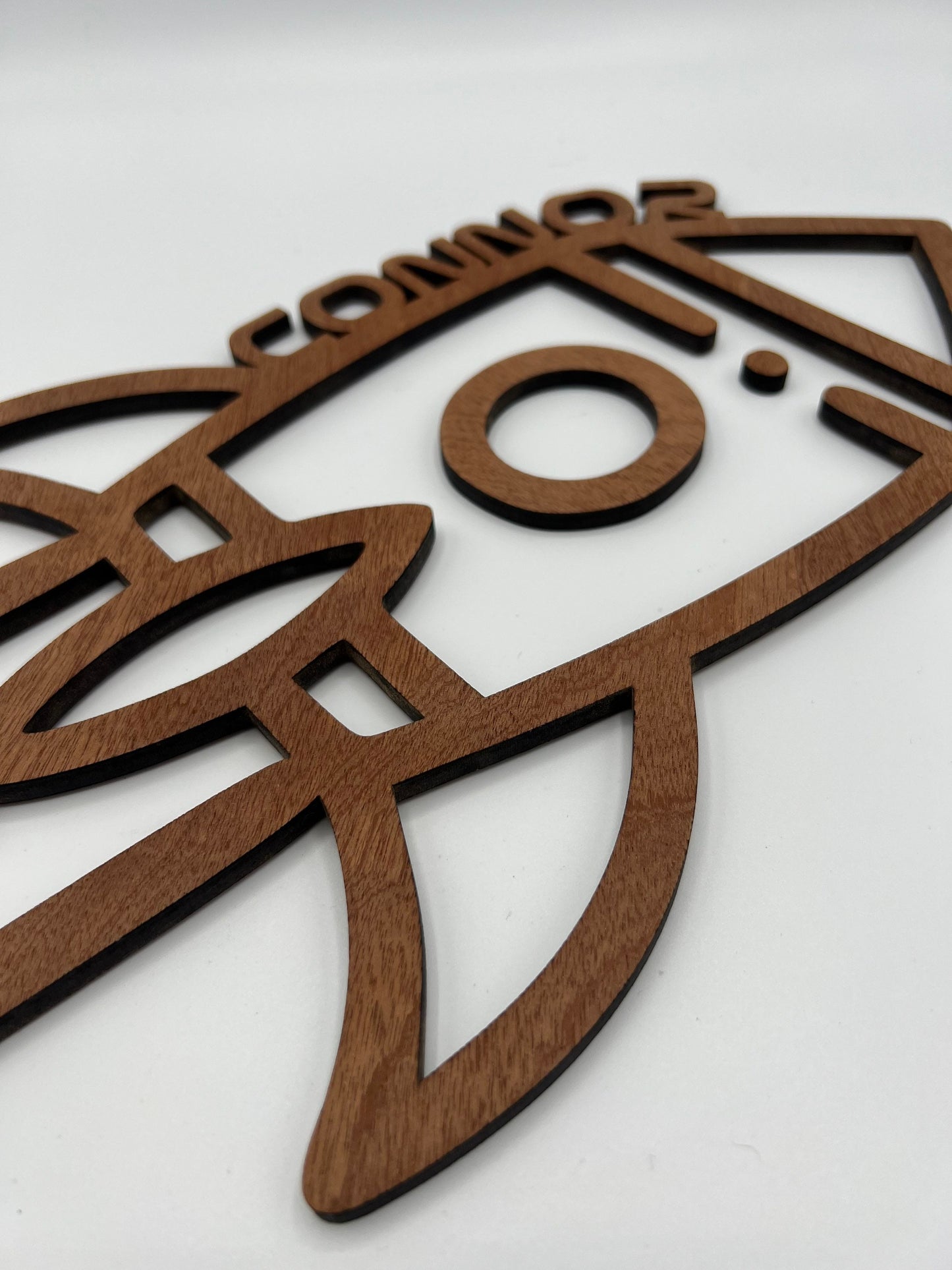 Personalised Wooden Space Rocket Wall Art - Space Theme - Nursery Decor Wooden Wall Art - Children's Bedroom, Baby Room