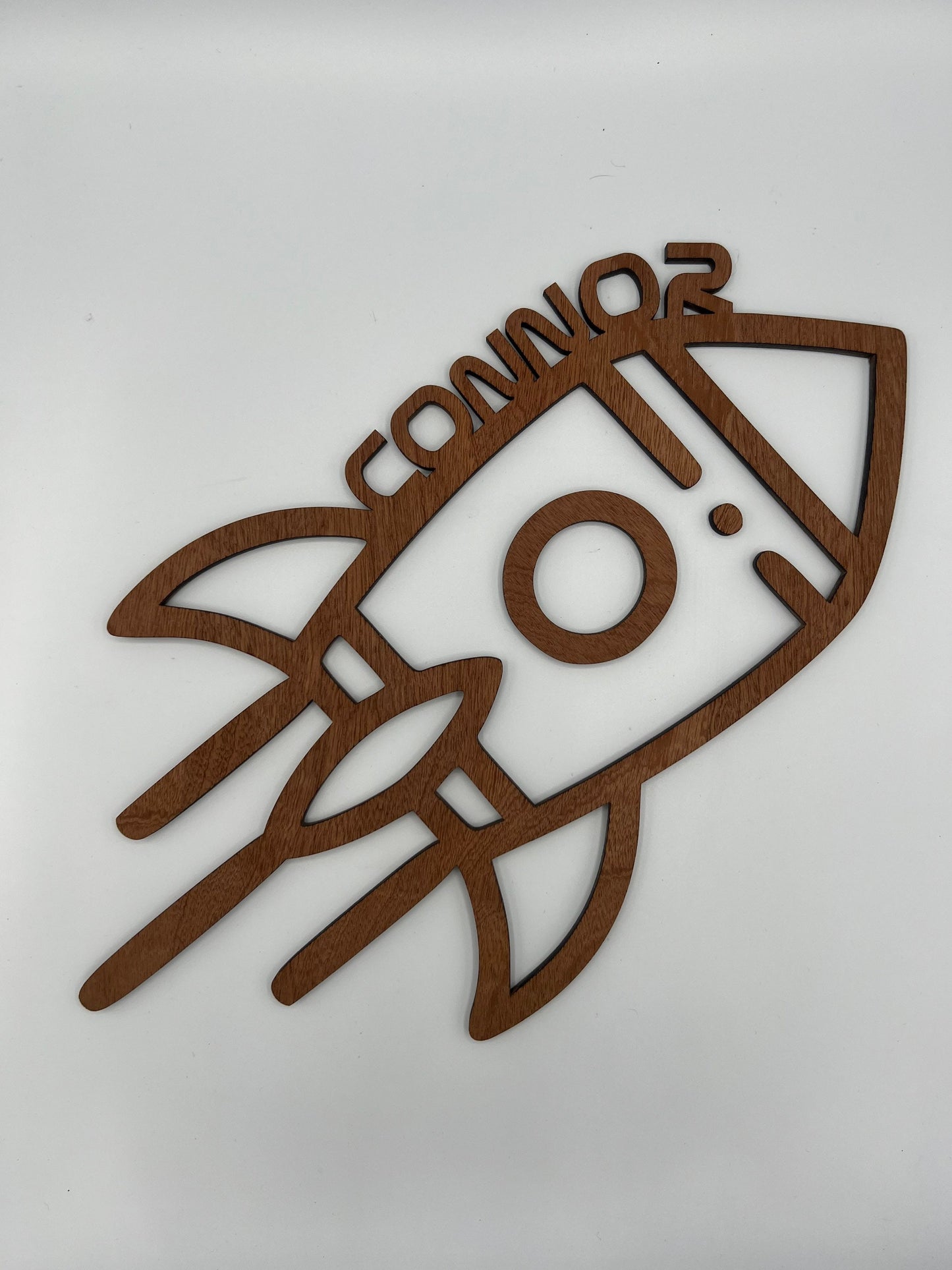 Personalised Wooden Space Rocket Wall Art - Space Theme - Nursery Decor Wooden Wall Art - Children's Bedroom, Baby Room