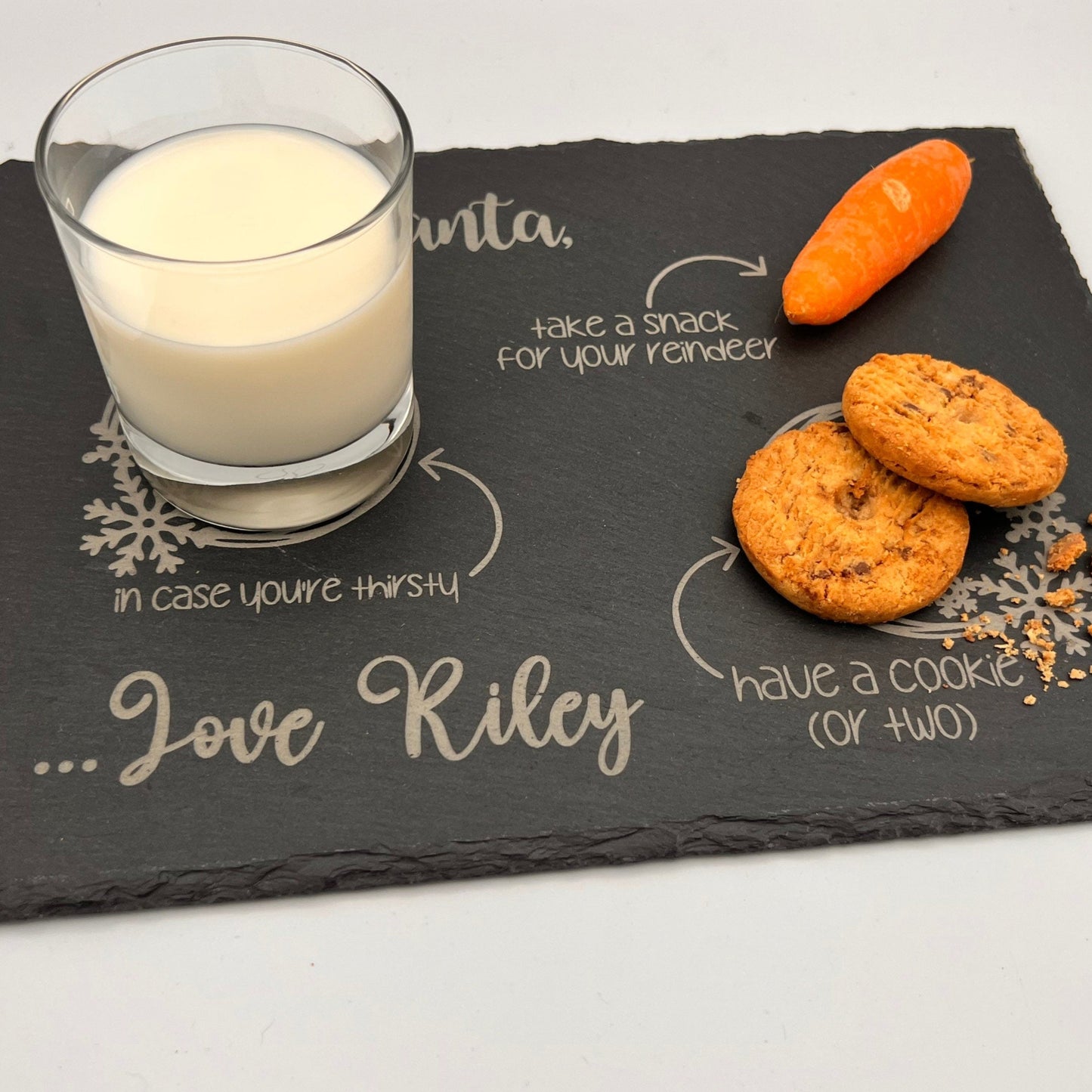 Personalised Slate Christmas Eve Santa Board