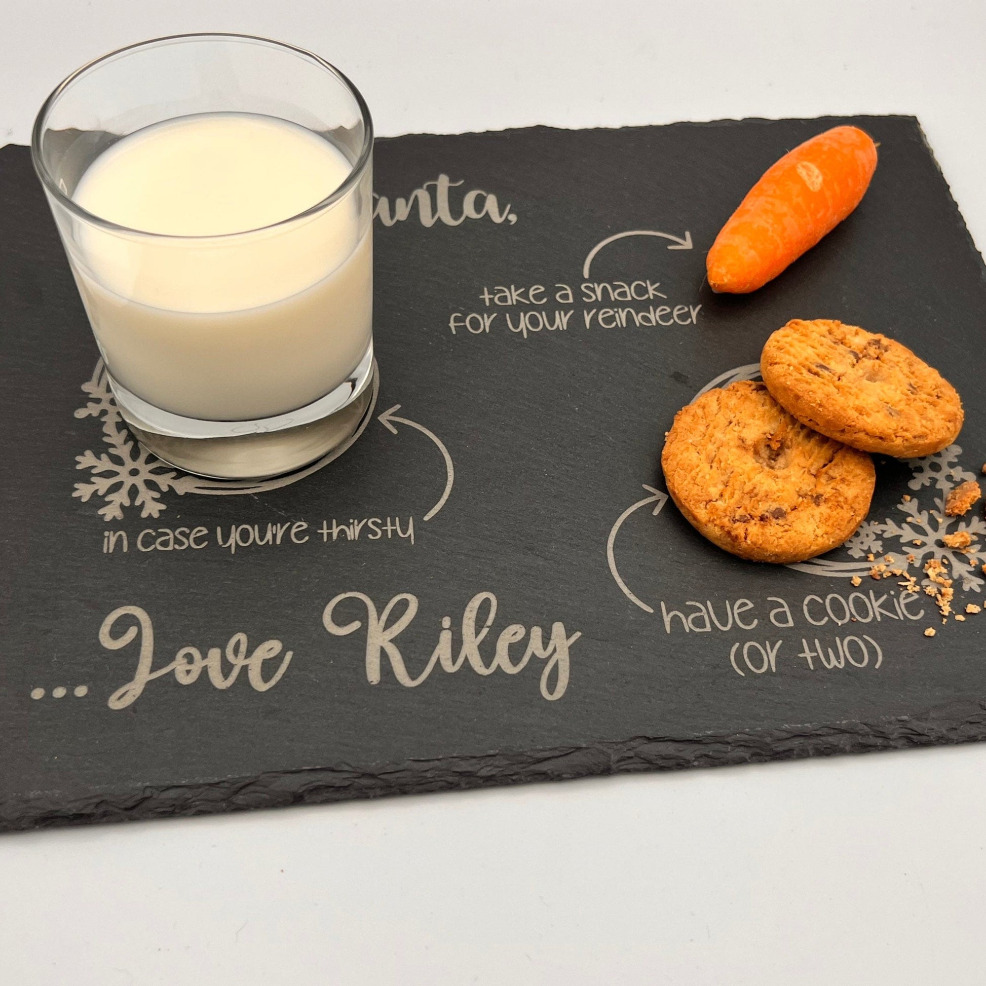Personalised Slate Christmas Eve Santa Board