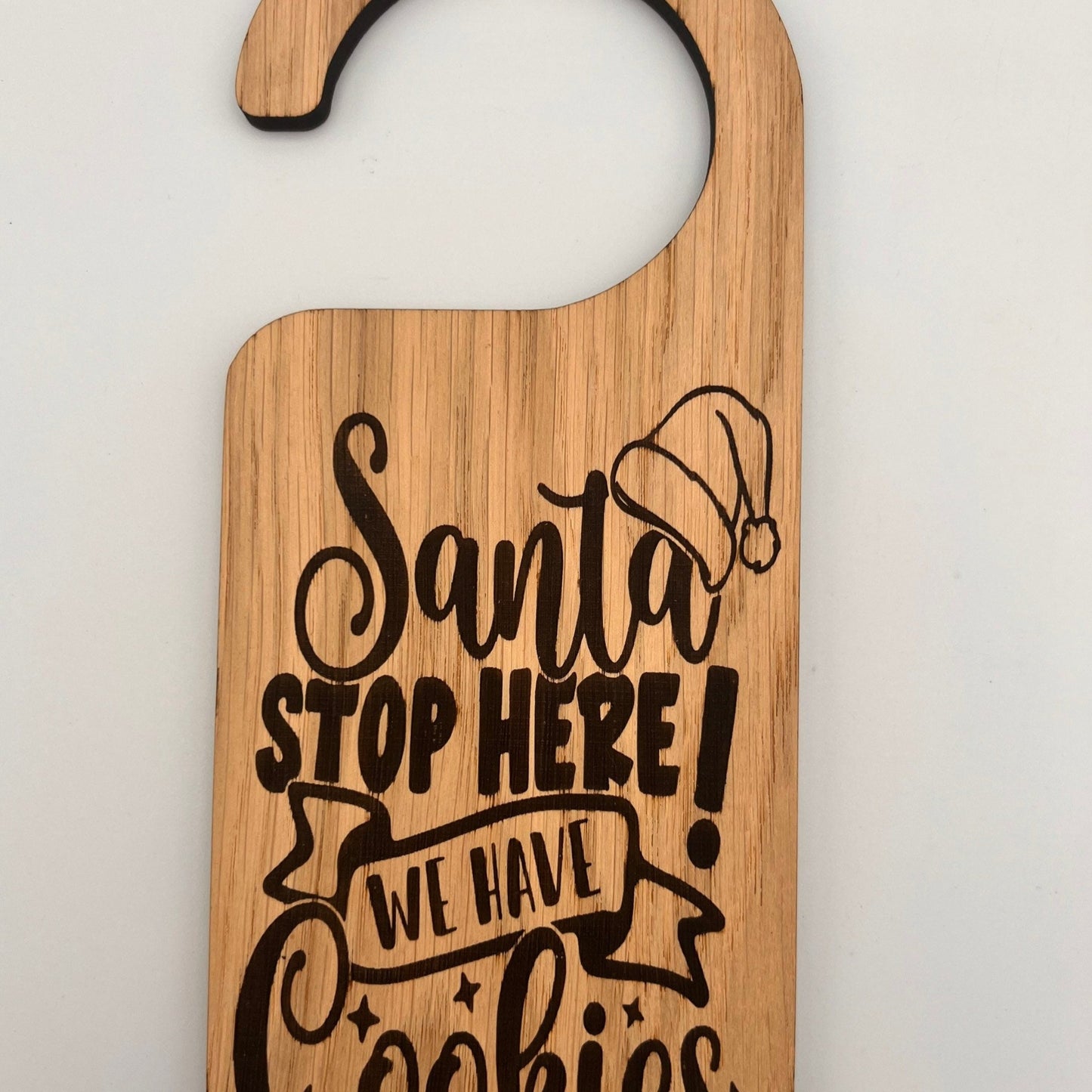 Santa Stop Here We Have Cookies Christmas Door Hanger