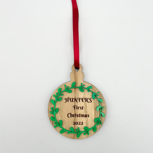 Personalised First Christmas Tree Decoration