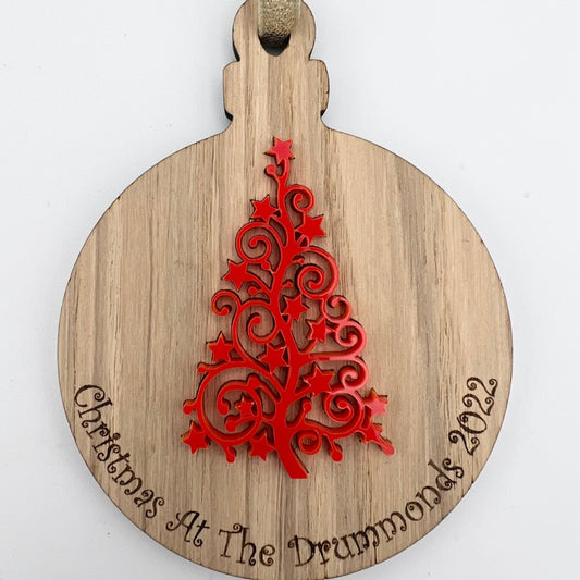 Personalised Family Christmas Tree Decoration 2023