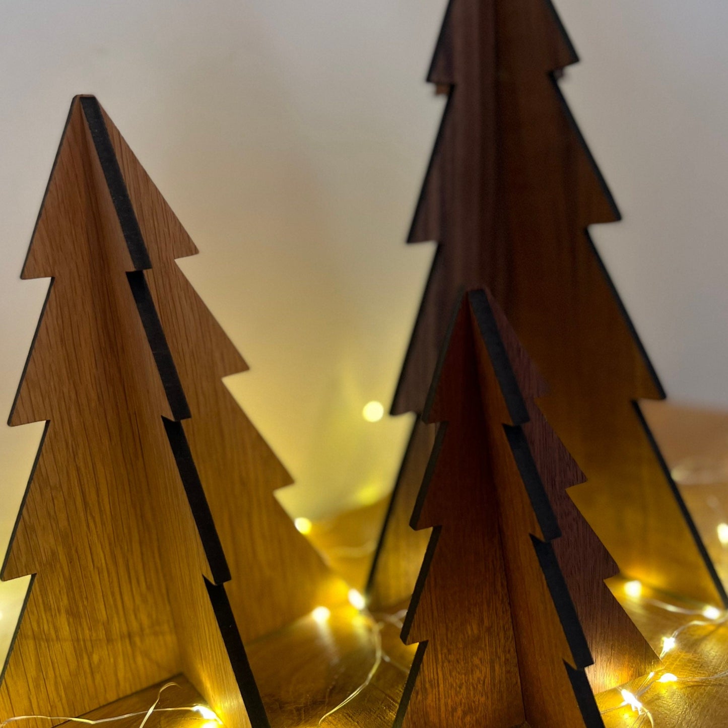 Set of Three Wooden Christmas Trees