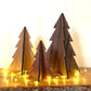 Set of Three Wooden Christmas Trees