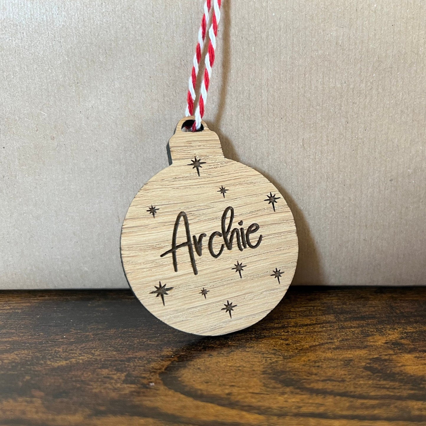 Personalised Wooden Bauble Gift Tags