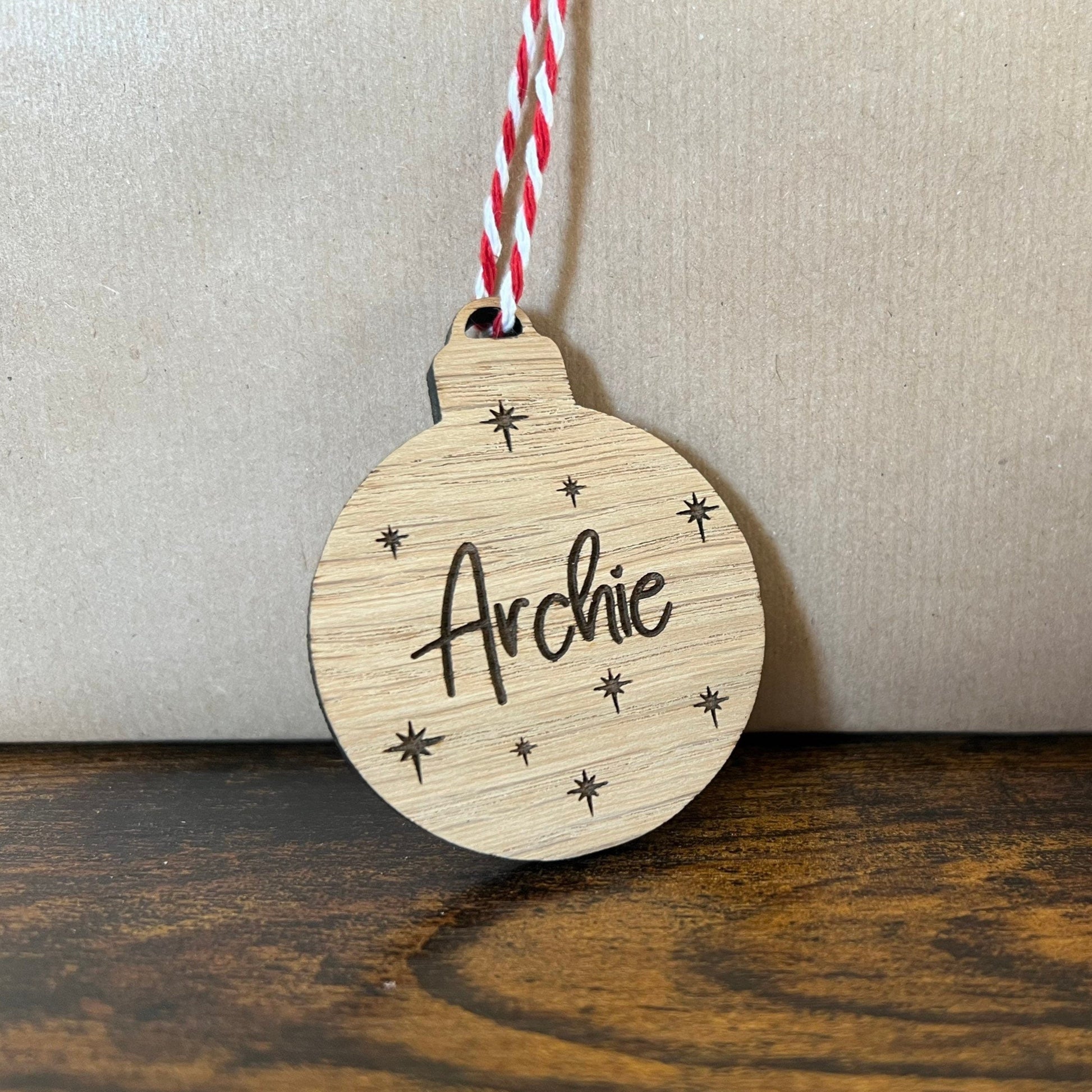 Personalised Wooden Bauble Gift Tags