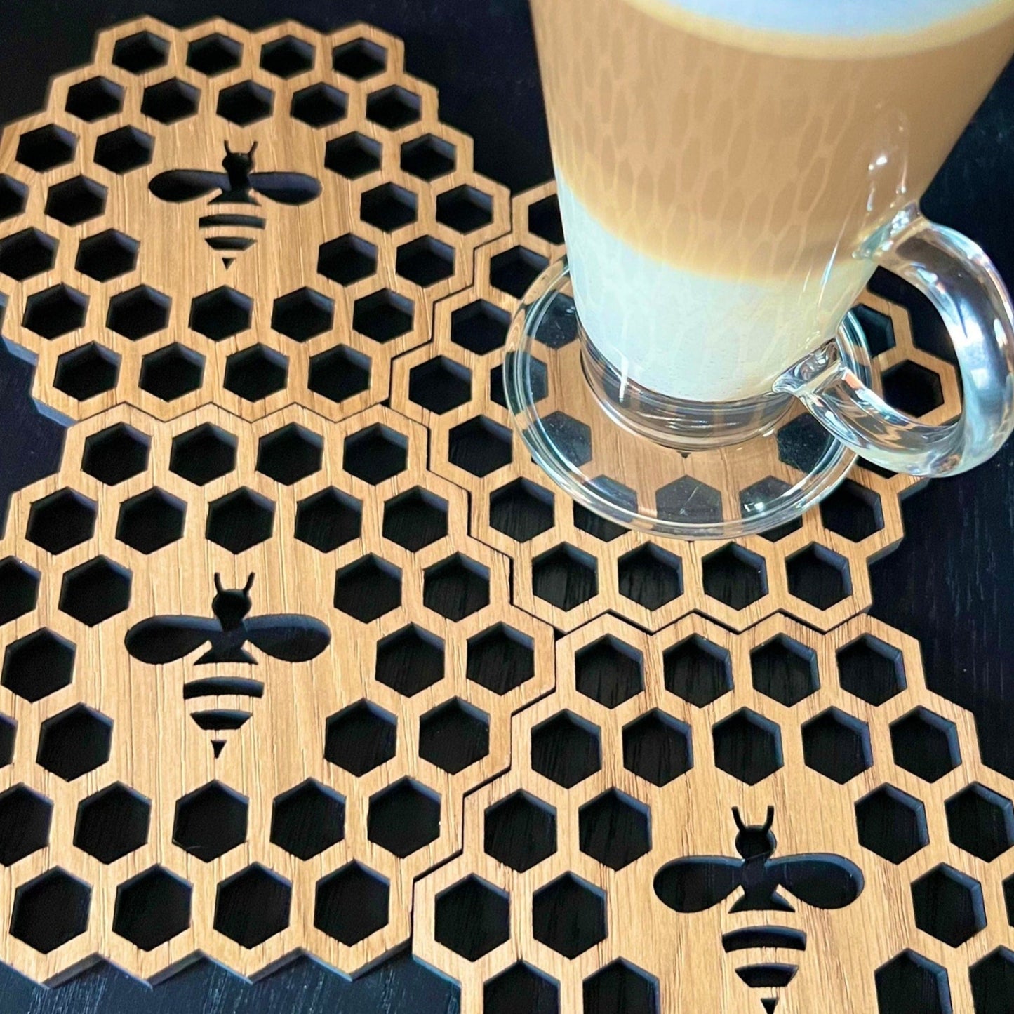 Bee and Honeycomb Coasters 