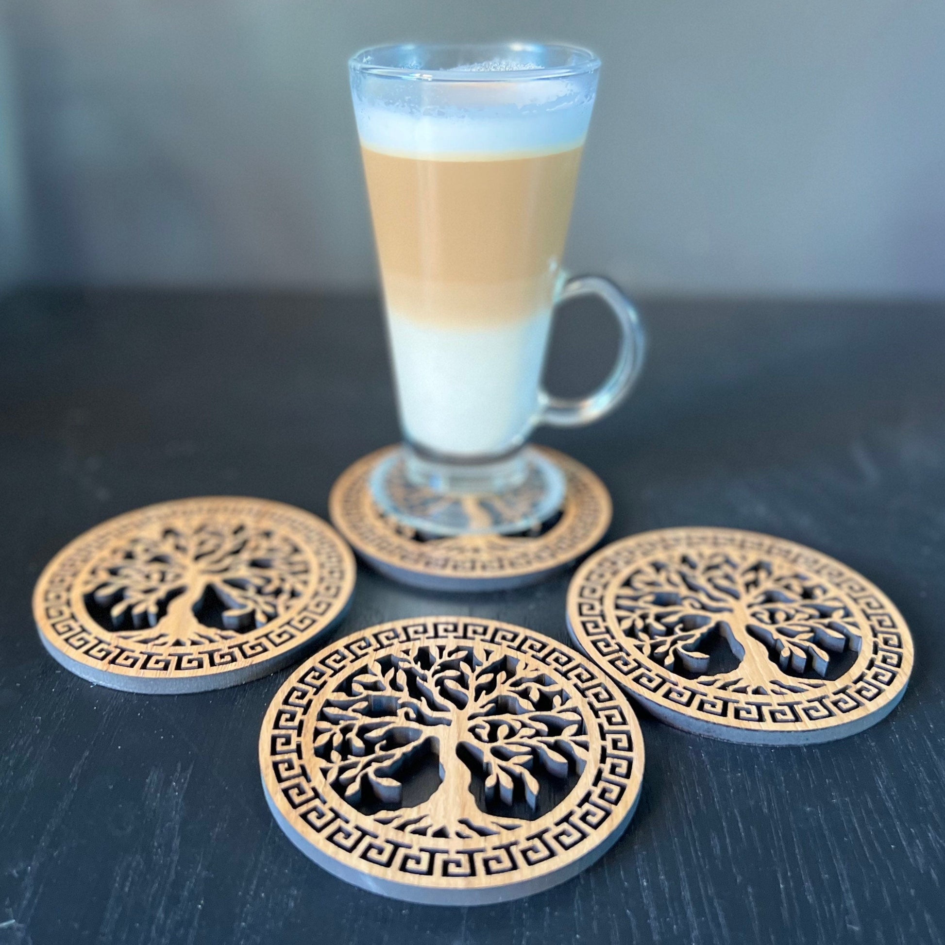 Wooden Celtic Tree of Life Coasters