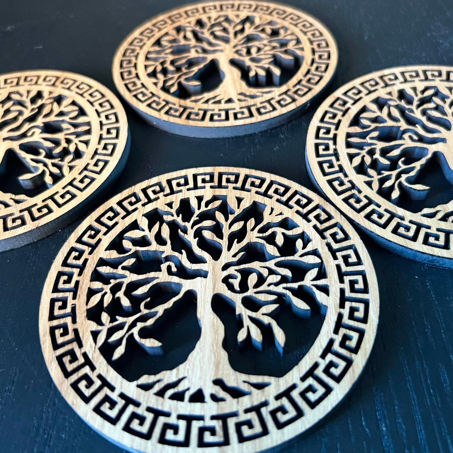 Wooden Celtic Tree of Life Coasters