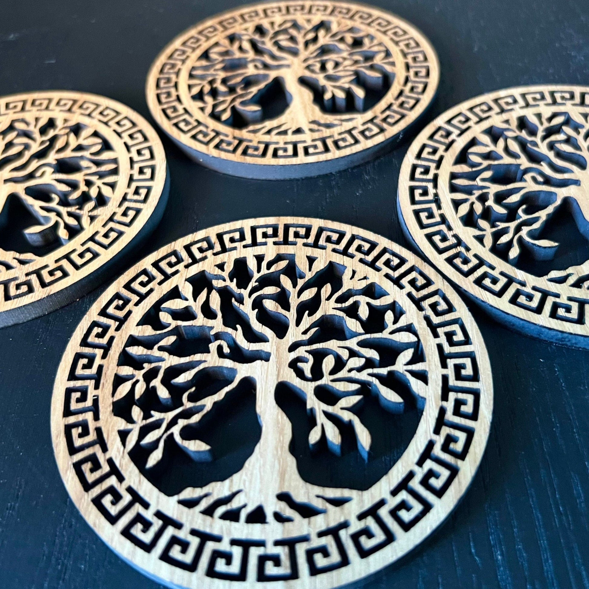 Wooden Celtic Tree of Life Coasters