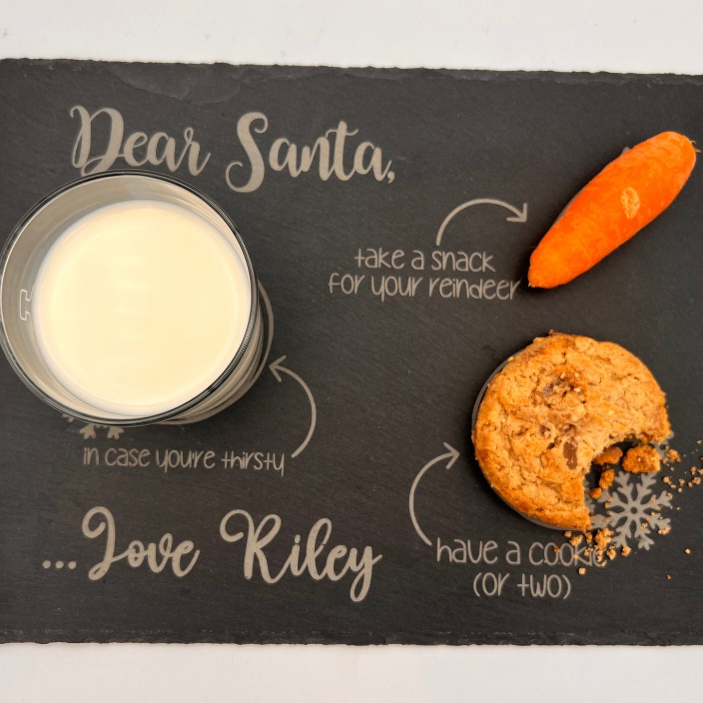 Personalised Slate Christmas Eve Santa Board