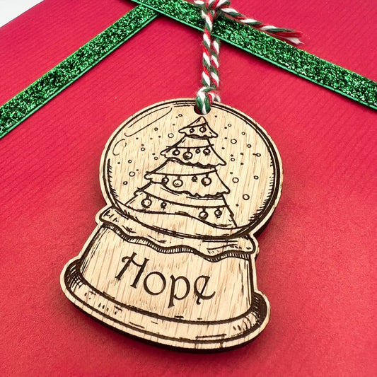 Personalised Christmas Tree Snow Globe Gift Tags
