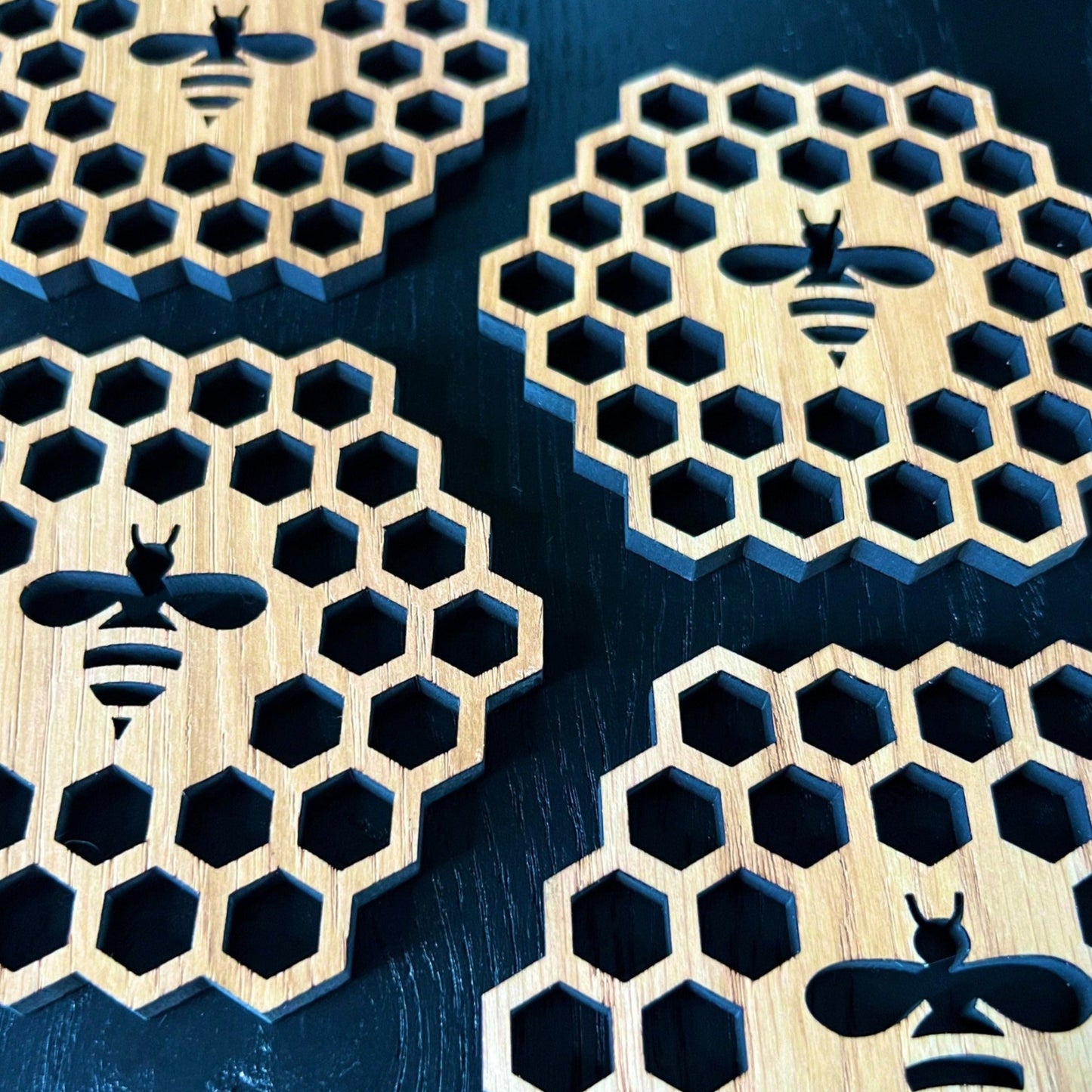 Bee and Honeycomb Coasters 