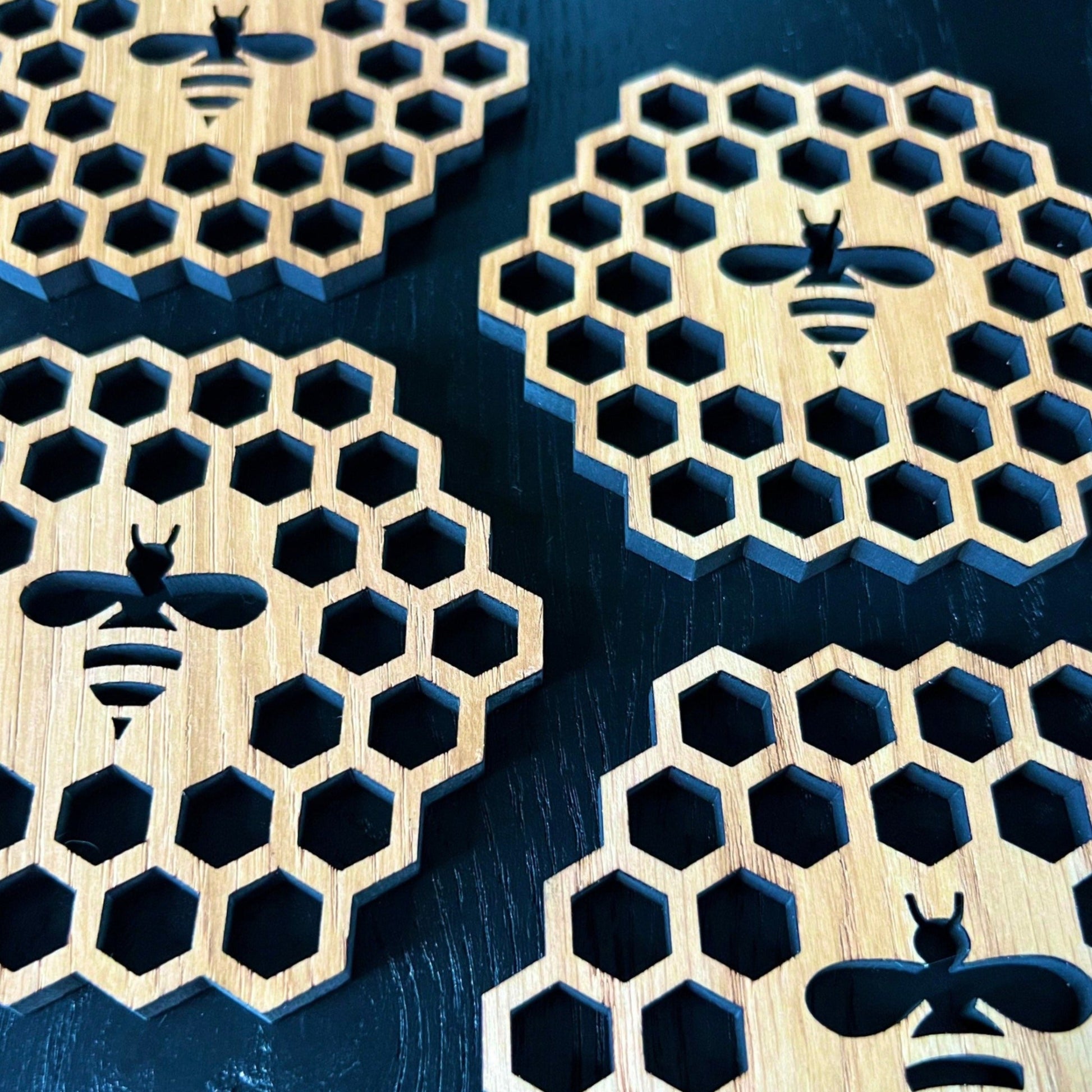 Bee and Honeycomb Coasters 