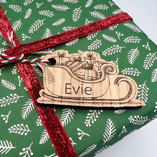 Personalised Santa Sleigh Gift Tags