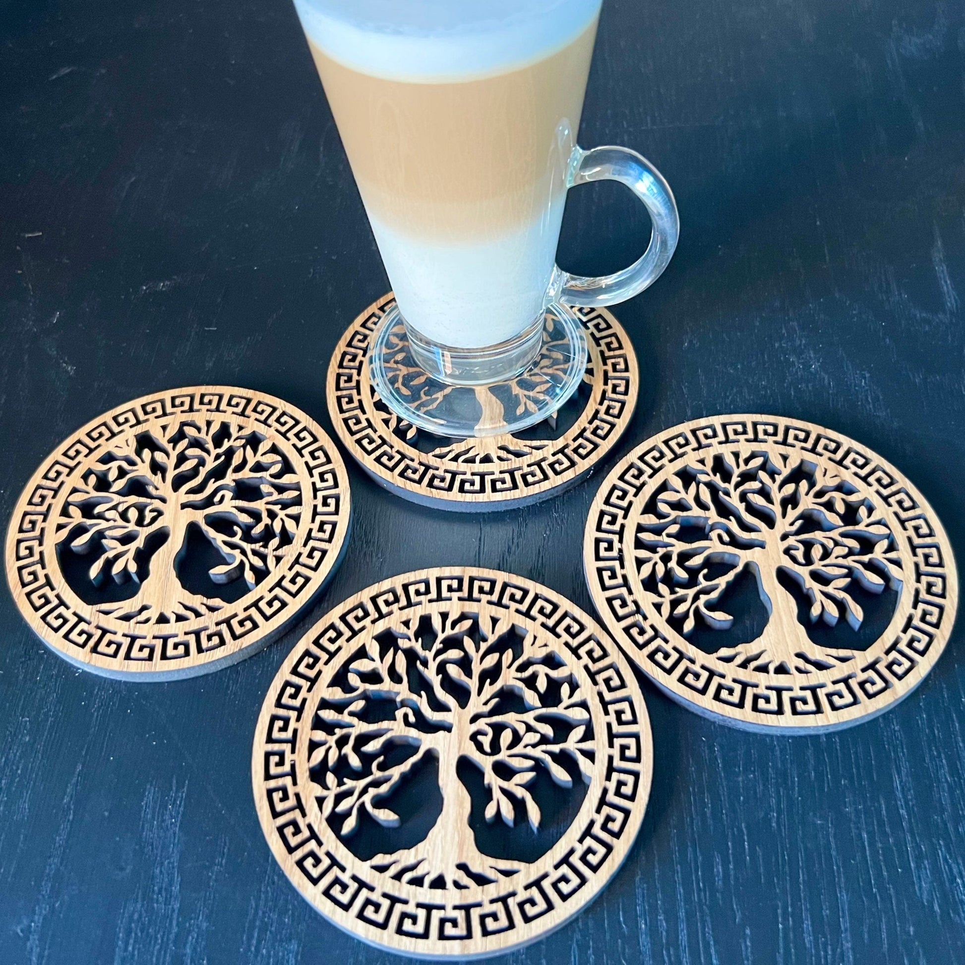 Wooden Celtic Tree of Life Coasters