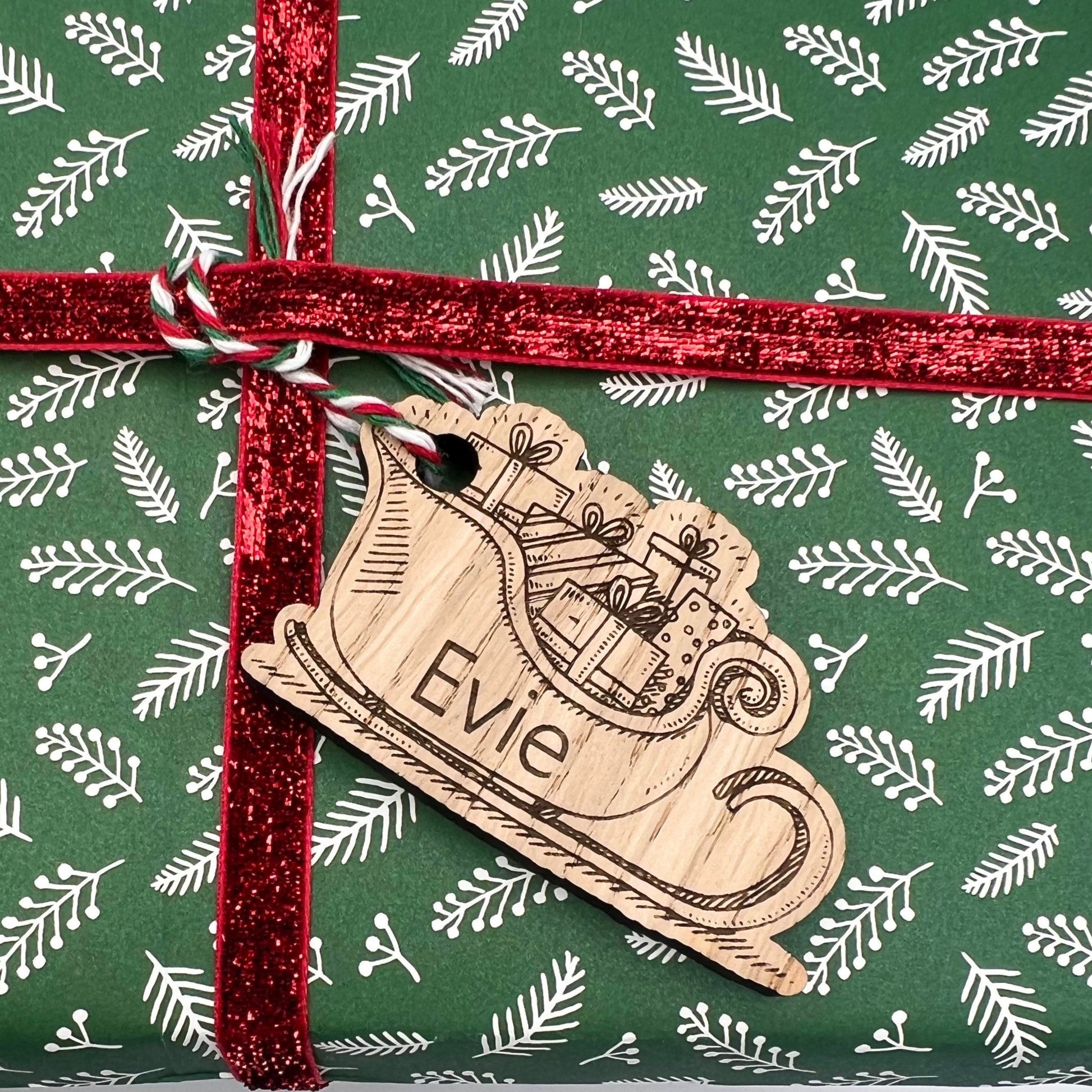 Personalised Santa Sleigh Gift Tags