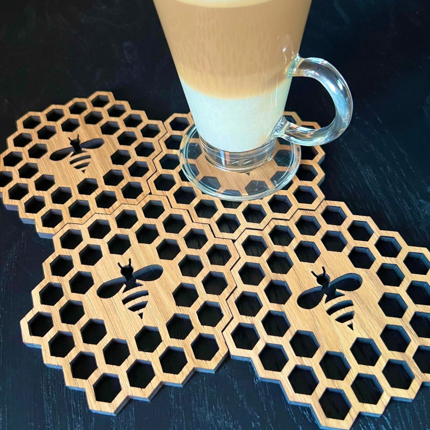 Bee and Honeycomb Coasters 
