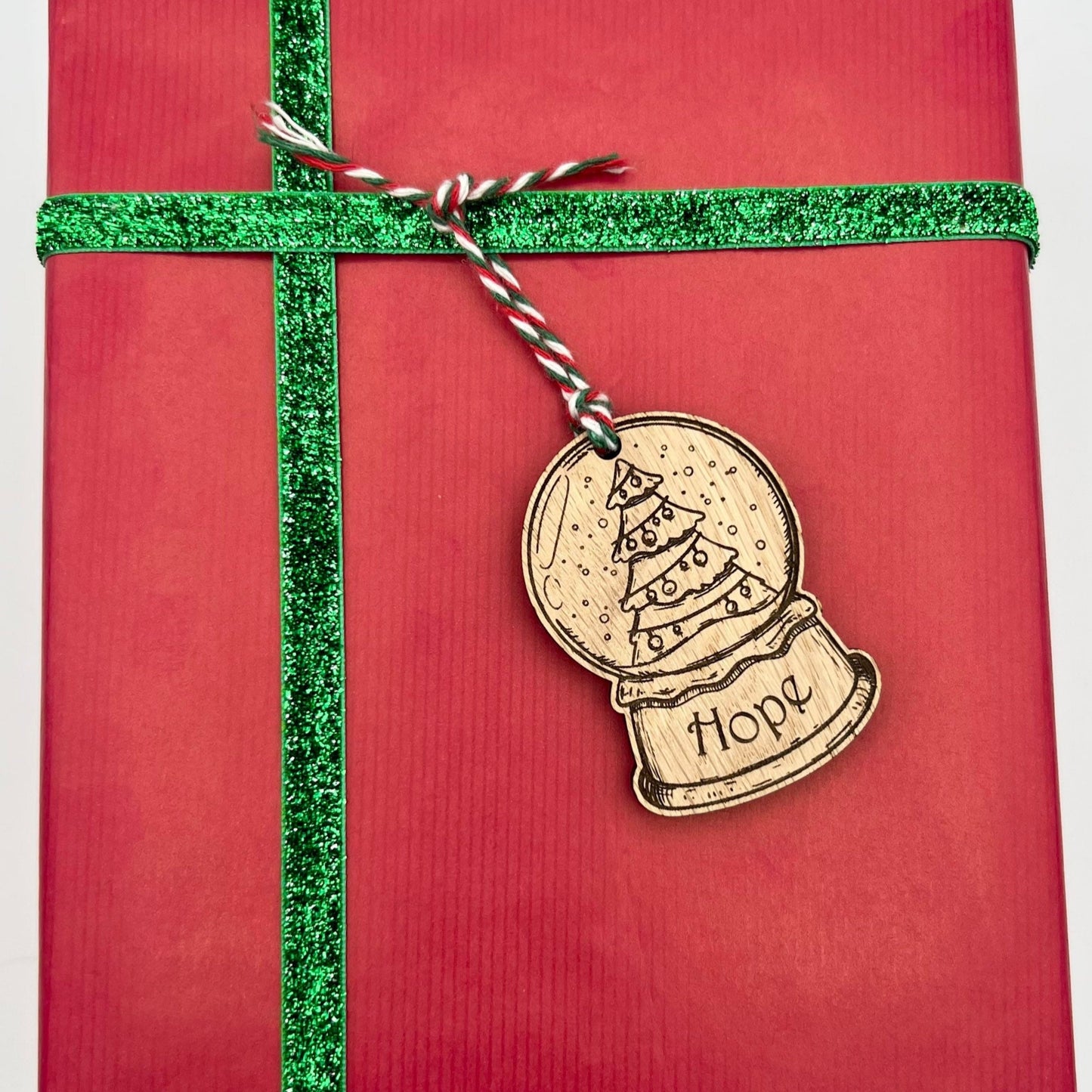 Personalised Christmas Tree Snow Globe Gift Tags