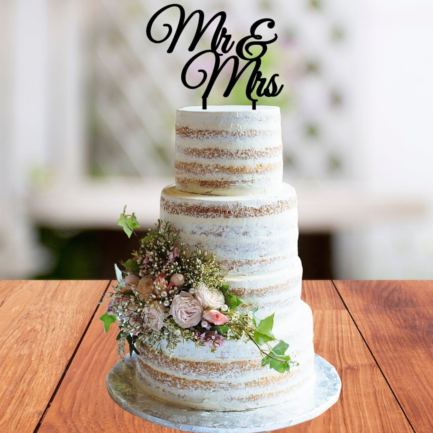 Mr and Mrs Wedding Cake Topper