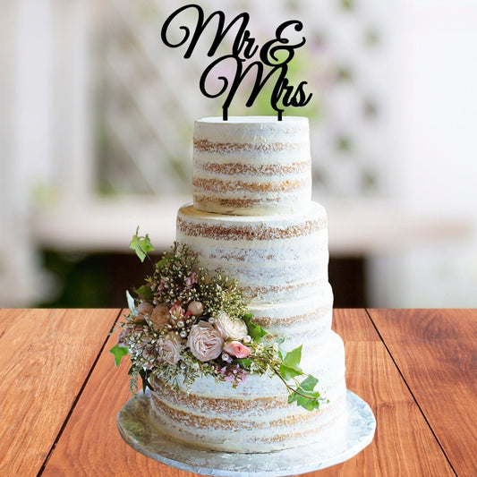 Mr and Mrs Wedding Cake Topper