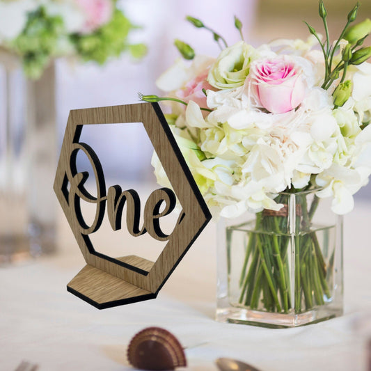 Hexagon Wedding Table Numbers