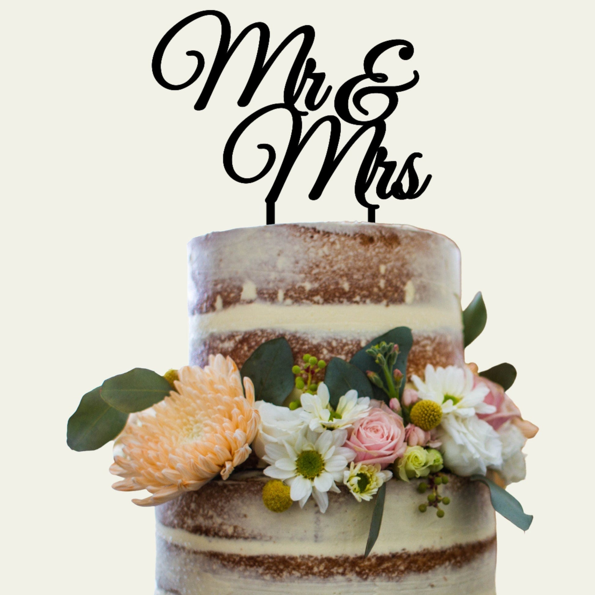 Mr and Mrs Wedding Cake Topper