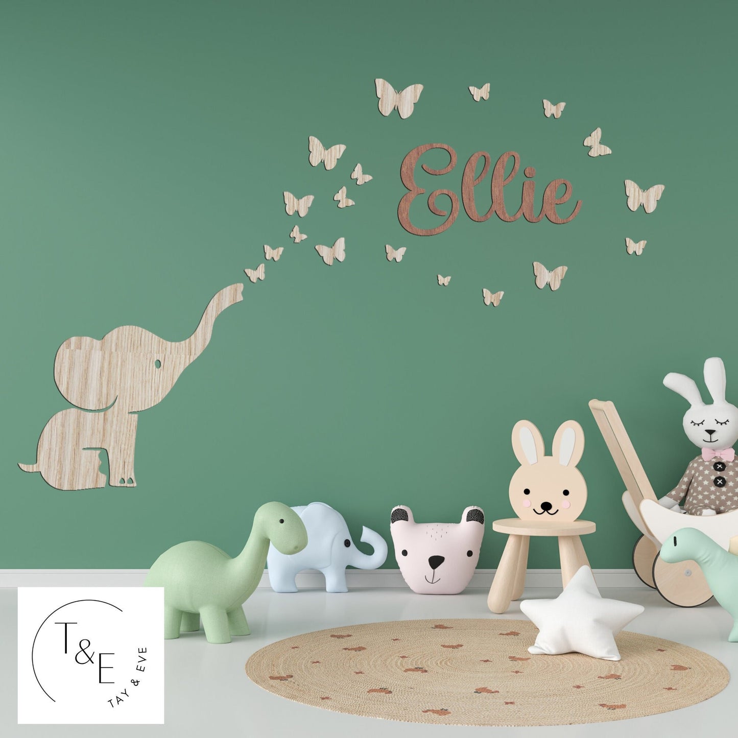 Personalised Name Elephant Decor