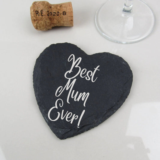 Mum Heart Slate Coaster