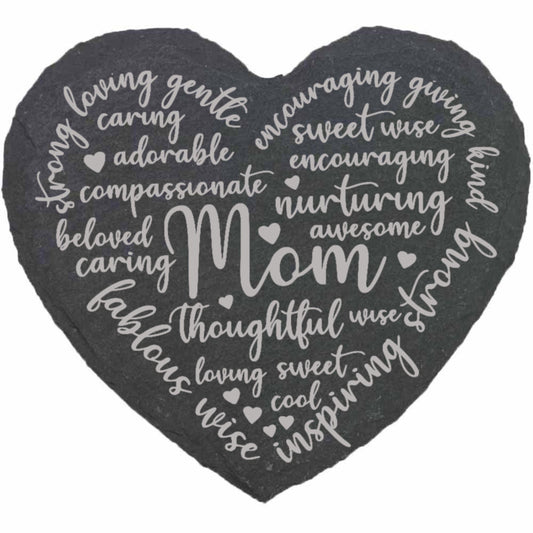 Mum Heart Slate Coaster