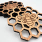 Honeycomb Bee Wooden Coasters