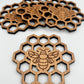 Honeycomb Bee Wooden Coasters