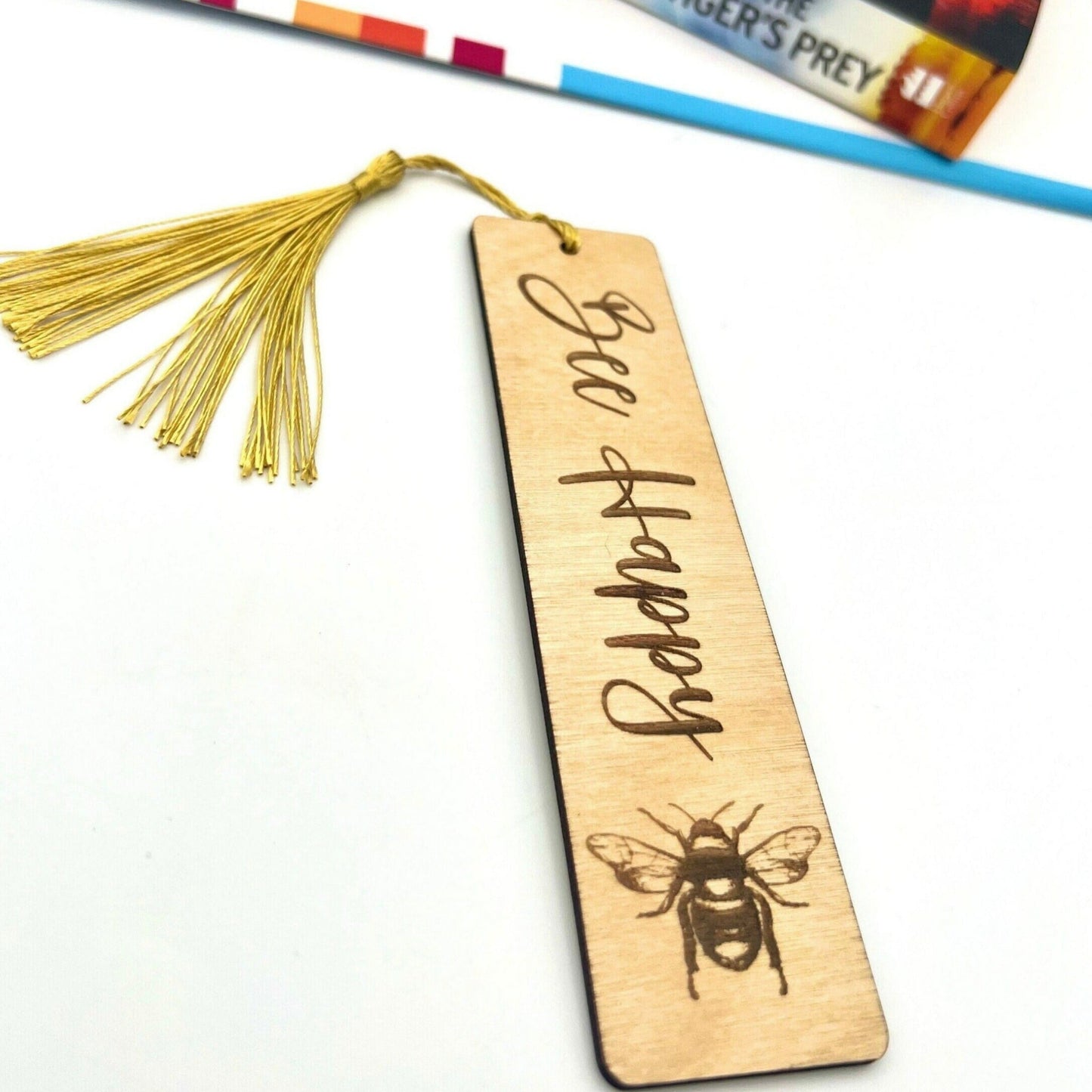 Wooden Bookmark - Bee Happy
